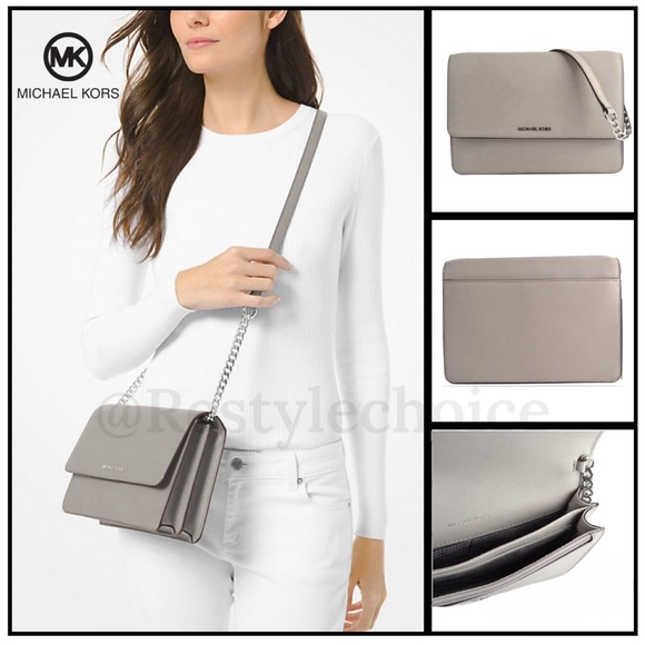 👛🥰 Michael Kors Jet Set Saffiano Leather 3 in 1 Crossbody Handbag Purse 👛 ✨ - Picture 1 of 6